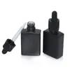 30 ml svart frostat glas flytande reagens pipett dropper flaskor fyrkantig oljeparfym container sskit