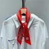 Halsdukar Knuttryck Summer Scarf 2023 Luxury Design Women Skinny Bag Hair Band Neck Silk For Ladies Headband Female Bowties