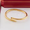 Designer Love Bangle Oro Argento Bracciale in acciaio al titanio anello intarsio diamante vite polsino bracciali donna uomo gioielli regalo 16 19 21 dimensioni con confezione regalo H12033