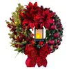 Dekorative Blumen Weihnachtsgirlande 40CM Roter Kranz für Haustür Gold Fenster Wanddekorationen 2023 Ornament