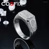 Clusterringen COSFIX D-kleur Moissanite-ring breed merk vol voor heren luxe 2023