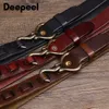 Belts Deepeel 3.3cm Wide Genuine Leather Belt Cowhide Thickened Men's Brass Hooks Waistband Male Retro Jeans Designer Girdles YQ231026