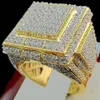 Choucong Luxury Male Hiphop Rock Ring Pave Seting Diamond Yellow Gold Filled Party Wedding Band Rings for Men Finger Jewelry292b