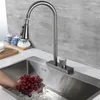 Grifos de cocina Grifo para fregadero en cascada Mezclador en frío Lavabo Múltiples salidas de agua Rotación Grifo para lluvia voladora Orificio único Negro Gris 231026