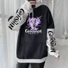 هوديز الرجال مضحك لعبة Genshin Impact Printed Hoodie Women Resthetics Keqing Cartoon Streetwear الخريف غير الرسمي للجنسين Men Harajuku