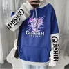 هوديز الرجال مضحك لعبة Genshin Impact Printed Hoodie Women Resthetics Keqing Cartoon Streetwear الخريف غير الرسمي للجنسين Men Harajuku