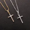 Fashion Female Cross Pendants dropshipping Gold Black Color Crystal Jesus Cross Pendant Necklace Jewelry For Men/Women