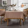Nappe de Table en velours hollandais, franges ordinaires, verte, pour salle à manger, luxe, mariage, rectangulaire, carrée, coupe autour douce