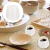 Servis uppsättningar 4 st keramiska mjölkkoppar espresso dekorativa koppar set pitchers vit keramik bärbar mocha kaffe frother girland