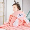 Towels Robes Thickened Bath Towels Cute Children born Baby Super Soft Absorbent Pure Cotton Hooded Cloak Bath Towel Can Be Worn Blanket 231024