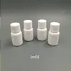 100pcs 10ml 10cc 10g small plastic containers pill bottle with seal cap lids, empty white round plastic pill medicine bottles Mbnau