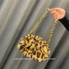 Autumn Winter Trendry Warm Thick Chain Cloud Bag Women's 2022 Autumn/Winter Faux Fur Rabbit Hair Fury Underarm Leopard Plush One Shoulder Handbag YM4WG