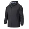 Trenchs pour hommes Automne Hiver Légère Veste pour hommes avec capuche imperméable et coupe-vent Fermeture à glissière Mode de plein air Hommes Sports