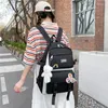 Schultaschen Nettes Abzeichen Frauen Rucksack Harajuku Mode Weibliche Studentin Mädchen Tasche Große Kapazität Licht Reise Rucksack 2024