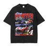 Men's T Shirts Nascar T-shirt Vintage Washed Racing Y2K Shirt Streetwear Motor Sport Short Sleeve Harajuku HD DTG Print Tops Tees Men Cotton