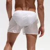 Calças masculinas 2021 homens elegantes shorts sexy boxers transparentes praia boardshorts cintura elástica ver através de troncos bottoms pano312l