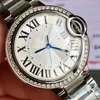 Äkta diamantmens vakten Swiss 2671 Automatisk mekanisk rörelse 33mm Kvinnor Vattentät Watch Fashion Scratch Resistant Sapphire -armbandsur