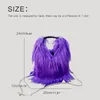 Evening Bags Japan Style Casual Plush Bags For Women Luxury Designer Handbags Purses In Faux Fur Imitation Lamb Wool Chain Messenger 231026