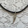 Fashion Boho Choker Simple Angel Wing Necklace On Black Cord Chokers248W