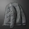 Winter Jacket Men Parkas Thicken Warm Coat Mens Stand Collar Jackets Solid Color Parka Coat Male Fashion Streetwear Overcoat