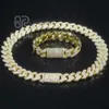 10 тыс. Золото Moissanite Miami Chain Collece Collece Hip Hop Style Real 14k 18K Сплошные кубинские звенья Чистые украшения для мужчин