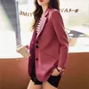 Costumes pour femmes Blazers Veste de costume rose de haute qualité manteau de printemps et d'automne pour femmes avec doublure décontracté dames Blazer noir marron Blouser S-3XL 231023