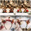 Kerstversiering Huadodo Mini Simatie Gewei Hoofddeksels Accessoires Kunstmatig Hertengewei Voor Jaar Diy Home Decor Y201020 Drop D Dhphu