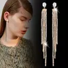 Charm SINLEERY Mix Styles Long Tassel wedding accessories Yellow Gold Color Full Zirconia Bridal Earrings For Women Jewelry ES011 231025