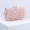 Evening Bags Winter Women Feathers Clutch Small Champagne Ceremony Bag Ladies Pink Banquet Dress Purses Feather Party 231026