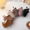 Botas Niños Cuero de vaca genuino Nieve Invierno Bebé Zapatos de algodón suave y cálido con felpa Niños Niñas Una piel Gamuza Princesa Retro Bota 231026