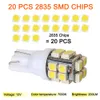 Yeni 10 adet araba LED sinyal ışığı T10 W5W 194 12V 20SMD 7000K Beyaz Otomatik İç Kubbe Kapı Haritaları Ampul Bagaj Plaka Lambası Okuma