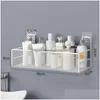 Bathroom Shelves Shees Black Wall Mounted Shelf Shower Shampoo Rack Kitchen Connt Storage Basket Toilet Soap Holder Organizer 230418 D Dh0Wi