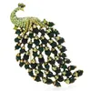 Pins Brooches Wuli baby Normal Size Peacock Brooches For Women Rhinestone 4color Beauty Bird Party Office Brooch Pin Gifts 231025