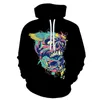 Con cappuccio maschile Halloween Funny 3D Stampa 3D Flash Skull Pattern Hoodie For Men and Women Street Hip Hop Casual Selda Y2K Tops