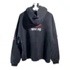 Herrhuvtröjor Sweatshirts Designer High Edition 3B broderad hoodie med bågar, anpassad vävning, färgning, O Drop Shoulder Löst Fit Bomull Partröja Pve6