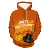 Herrtröjor Happy Thanksgiving 3D -serie Tryckt huvtröja och kvinnors hoodie pullover barnkläder