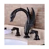 Bathroom Sink Faucets Soild Copper Gold Finish Faucet Golden Shape Basin Tap Dual Handle Deck Mount Drop Delivery Home Garden Showers Dhvek