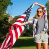Festivo 90 * 150 cm Bandiera USA ricamata Bandiere per esterni Strisce con stelle Occhielli in ottone Banner 35 piedi Bandiere con decorazioni americane o9950896