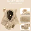 Écharpes enveloppes 624 mois bébé chapeau petit ours écharpe hiver oreille épaisse pour garçons et filles infantile enfant en bas âge accessoires 231025