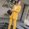 Frauen Zweiteilige Hosen Beruf Frauen Anzüge Single Button Weibliche Hose Lose Blazer Jacke Gerade Bleistift Casual 2 Stück Set