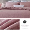 Bedding sets Bubble Kiss Luxury Dusty Pink Floral Pattern Quilted Cotton Bedspread Queen 3Pcs Delicate Edge Coverlet Pillow Shams Set 231026