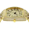 Montres-bracelets 2023 Mode européenne et américaine Diamond Barrel Plein grand cadran Quartz Montre pour hommes