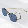 Sonnenbrille 2023 F40046S Metallrahmen Oval Damenmode Klassische Retro Brille Herren Party Outdoor UV400
