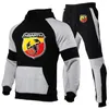 Herrspårar Abarth 2023 Spring and Autumn Set Zip Hoodie Pants Pieces Pieces Casual Tracksuit Male Sportswear Brand Clothing Sweat Suit