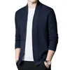 Suéter Masculino Outono E Inverno Moda Negócios Slim Elegante Versão Coreana Casual Tendência Cavalheiro Cor Sólida Suéter Cardigan Solto