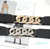 Trendy Decoration Dress Belts Ladies Coat Waistband Elastic Metal Chain Waist Seal Seasons Girdle Accessories