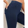 Kvinnors leggings Invisible Open Crotch Outdoor Sex Denim Yoga Pants Women Pojkvän Jeans Sport Sexig Hög midja Höftlyftet Täta byxor