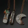Ожерелья с подвесками 2/3 3x Лунное ожерелье Изысканные ювелирные изделия Кольцо из проволочной обмотки Драгоценный камень для повседневного ношения