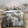 Conjuntos de cama Conjunto de mármore KingQueen Tamanho Cinza Ouro Duveta Capa Homens Adultos Modernos Arte Abstrata Tie Dye Gótico Soft Quilt 231026