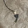 Halskette Ohrringe Set Retro Telefon Lanyard Totenkopf Schmetterling Harz Perlen Anhänger Schlüsselanhänger Handgemacht Halsband Schlüsselbeinkette